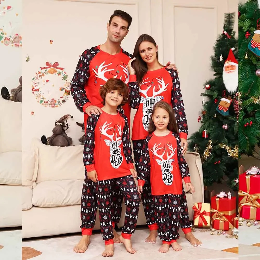 Family Matching Outfits Merry Christmas Winter Pajamas Set Lattice Print for Parent child Clothes Sleepwear 231027