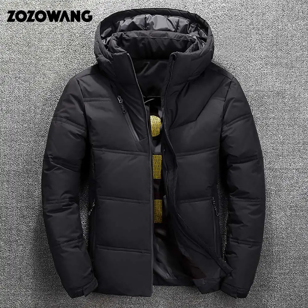 Men's Down Parkas ZOZOWANG High Quality White Duck Thick Down Jacket Men Coat Snow Parkas Male Warm Hooded Clothing Winter Down Jacket Outerwear 