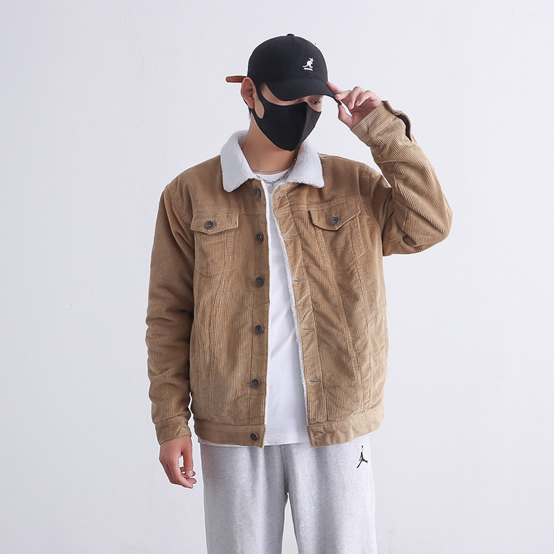 Men'sJacketsHaoduoyiWinterJacketWomenLongSleeveTurn-downCollarCorduroyCoatWomenSingleBreastedAutumnFashioncoatoutwearT200212