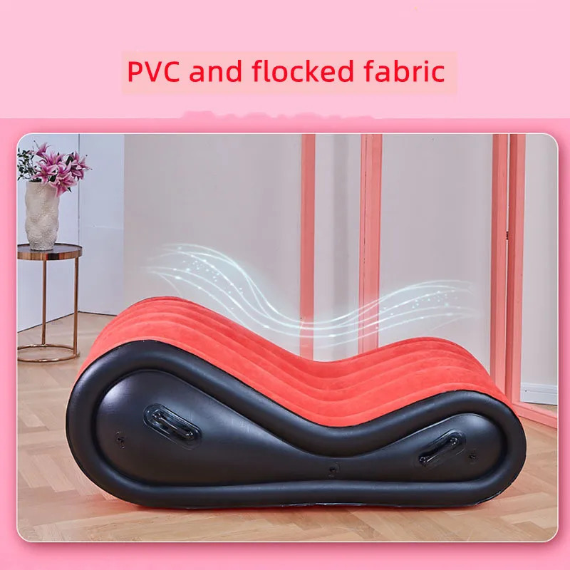 Bondage Inflatable Multi-function Sex Sofa Flocking Furniture Bed Chair Foldable Portable Lovers Pose Stimulating Sex Toys 231027
