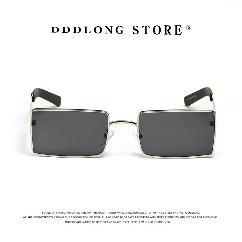 Sunglasses Frames DDDLONG Retro Fashion Square Sunglasse Men Metal Sun Glasses Classic Vintage UV400 Outdoor Shadow De Sol D125 231026