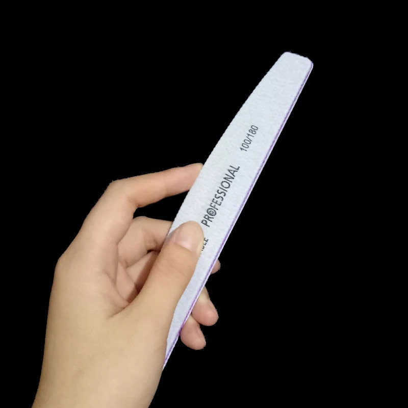 Nail Files 50Pcs 100180 Art Sanding Sandpaper Washable File Semilune Banana Buffing Curved Professional Manicure Tools Set 231027