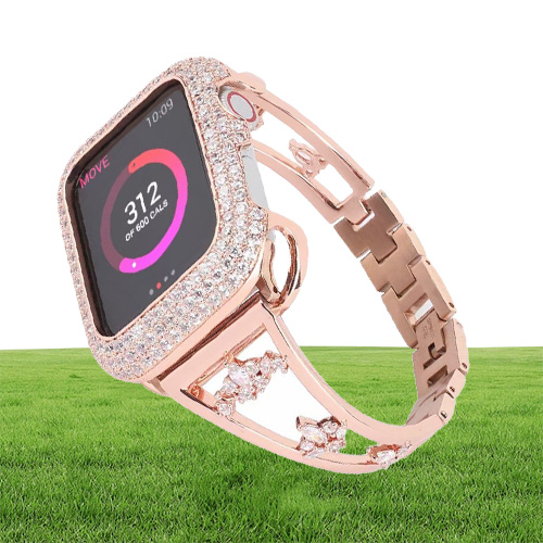 For Watch Series 6 5 4 3 2 1 SE iwatch 38mm42mm40mm44mm Luxury Bling Full Diamond Zircon Slim Protect Case Cover3904368