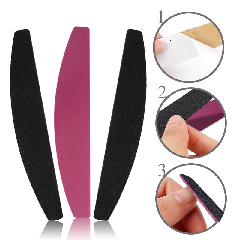 Nail Files 1PCS Plastic File Replacement Buffer Block Metal Handle With Black Sand Paper Strips Sanding Manicure 231027
