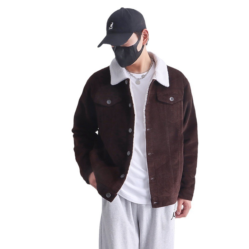 Men'sJacketsHaoduoyiWinterJacketWomenLongSleeveTurn-downCollarCorduroyCoatWomenSingleBreastedAutumnFashioncoatoutwearT200212