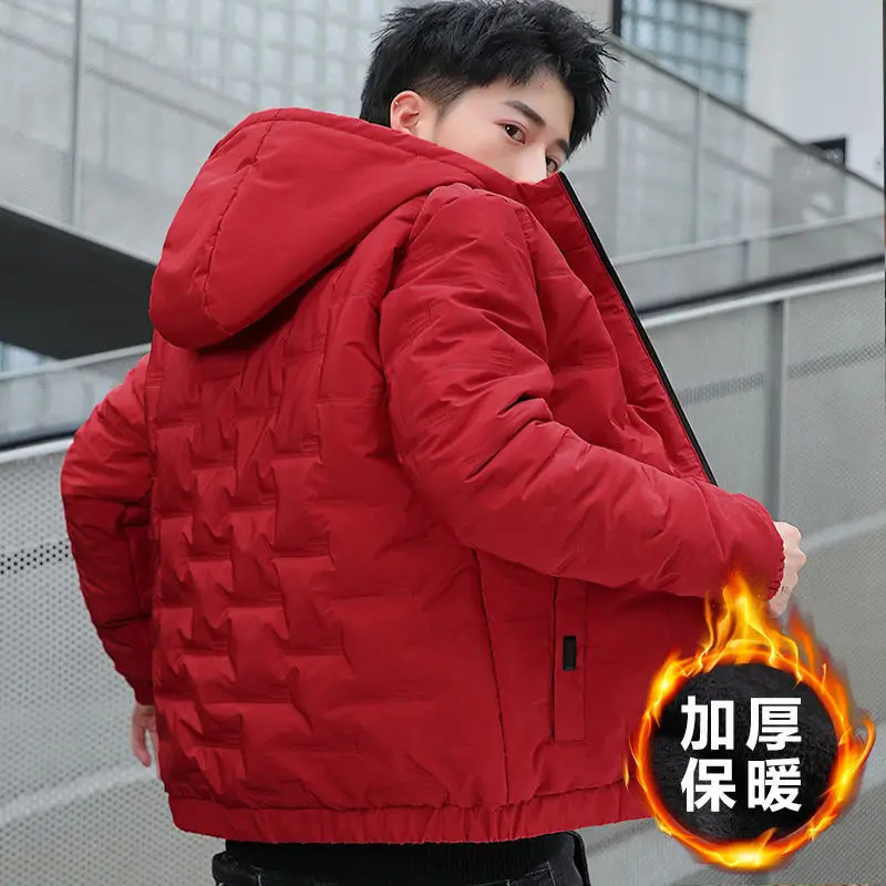 Men's Down Parkas Korean Men's Cotton Jacket Fall and Winter Jacket Handsome Thickened Down Cotton Jacket Hooded Cotton Jacket 231026