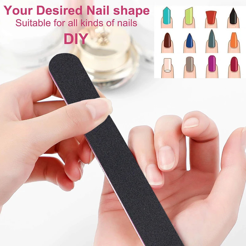 Nail Files 1PCS Plastic File Replacement Buffer Block Metal Handle With Black Sand Paper Strips Sanding Manicure 231027