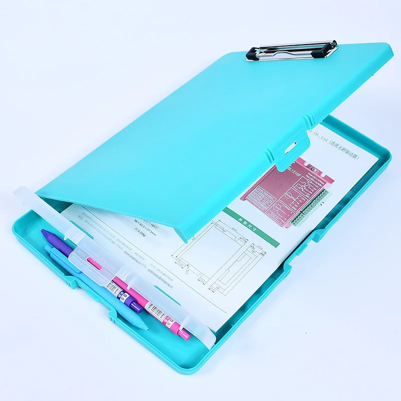 Filing Supplies A4 Plastic Storage Clipboard File Box Case Document File Folders Clipboard Writing Pad Stationery Office Supplies 231027
