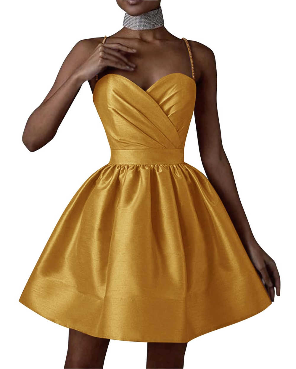 Spaghetti Straps Homecoming Dresses Princess Appliques Beaded Lace Up Mini Cocktail Formal Occasion Birthday Prom Graudation Cocktail Party Gowns HD10