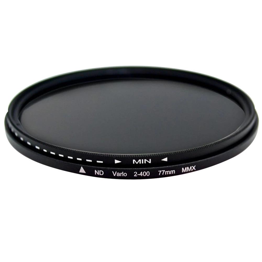 ND Fader Neutral Density Optical Glass Adjustable ND2-400 Variable Filter 49mm 52mm 55mm 58mm 62mm 67mm 72mm 77m 82mm for Cannon Nikon Sony Pentax Cam