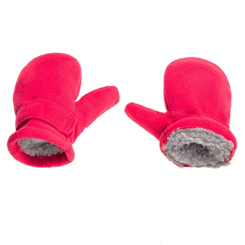 Children's Finger Gloves Toddler Infant Kids Winter Mittens Easy-on Baby Boys Girls Warm Thick Fleece Fingerless Gloves For Children Outdoor Hand