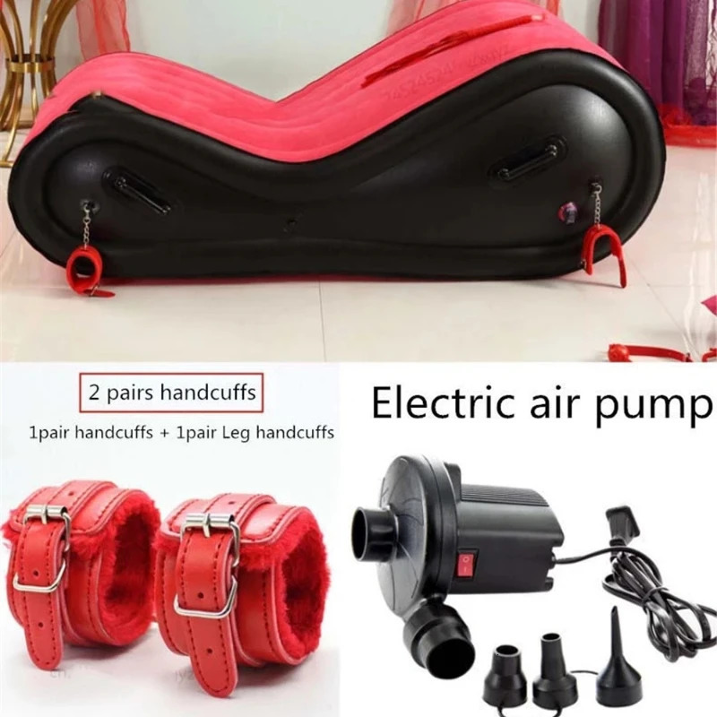 Bondage Inflatable Multi-function Sex Sofa Flocking Furniture Bed Chair Foldable Portable Lovers Pose Stimulating Sex Toys 231027