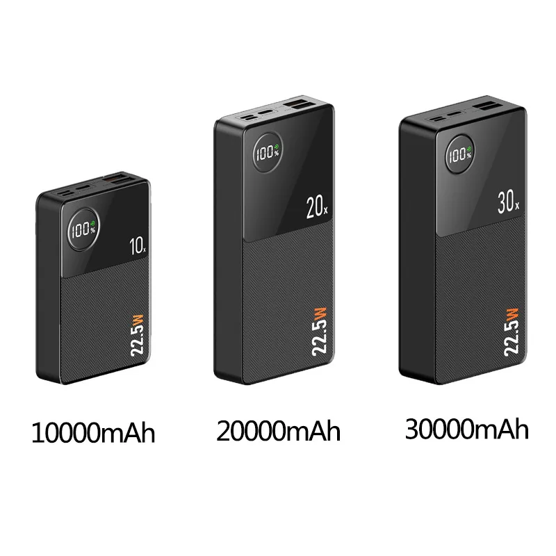 22.5W Fast Charging 30000mAh Power Bank Portable External Battery Charger for iPhone 13 Xiaomi Huawei PD20W Powerbank For Laptop