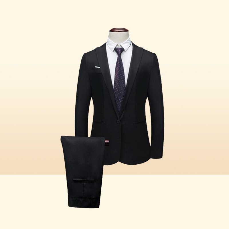 Gauges Brand Men Suit Fashion Solid Suit Casual Slim Fit 2 Pieces Mens Wedding Suits Jackets Male Plus Size 3XL