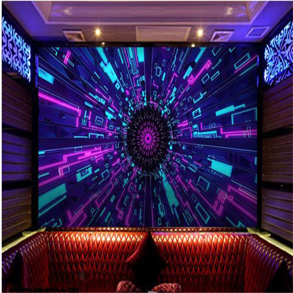 Custom wallpapers 3D technology sense KTV decoration wall paper hotel background 3d murals wallpaper for living room