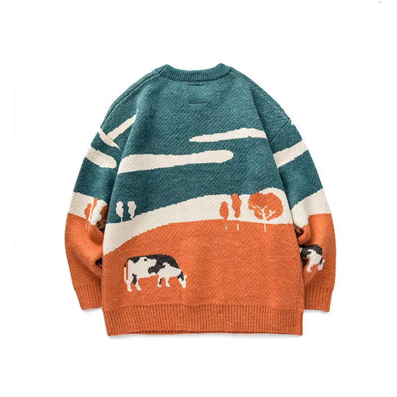 Men's Sweaters FGKKS Cows Winter Pullover Sweaters Mens O-Neck Korean Clothes Fashions Casual Harajuku Vintage Sweater Male 231026