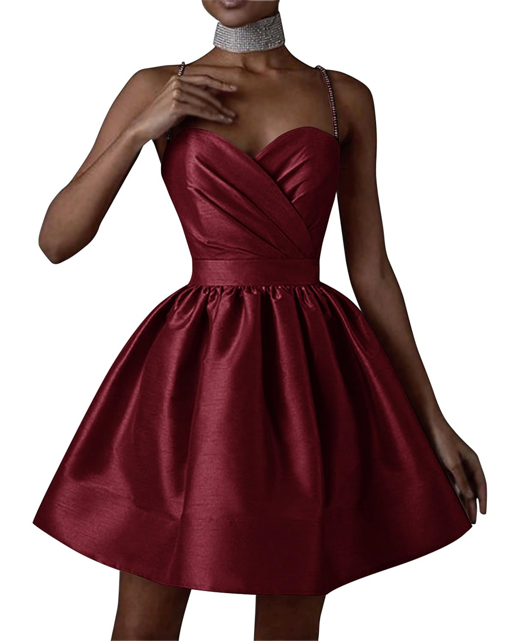 Spaghetti Straps Homecoming Dresses Princess Appliques Beaded Lace Up Mini Cocktail Formal Occasion Birthday Prom Graudation Cocktail Party Gowns HD10