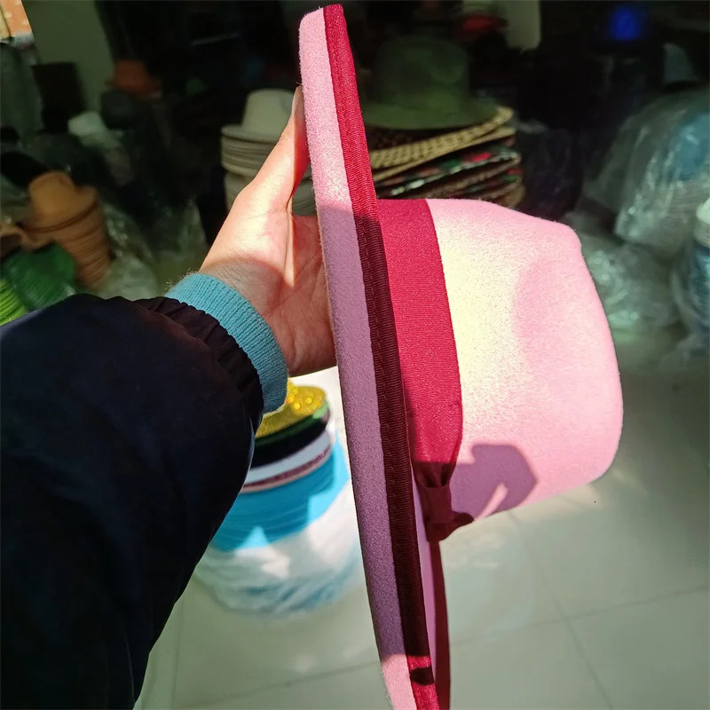 Wide Brim Hats Bucket Love fedora beige wholesale raised brim large monochrome neutral retail hat jazz winter 231027