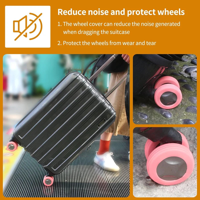 Bag Parts Accessories 8 4PCS Luggage Wheels Protector Silicone Caster Shoes Travel Suitcase Reduce Noise Cover 231026