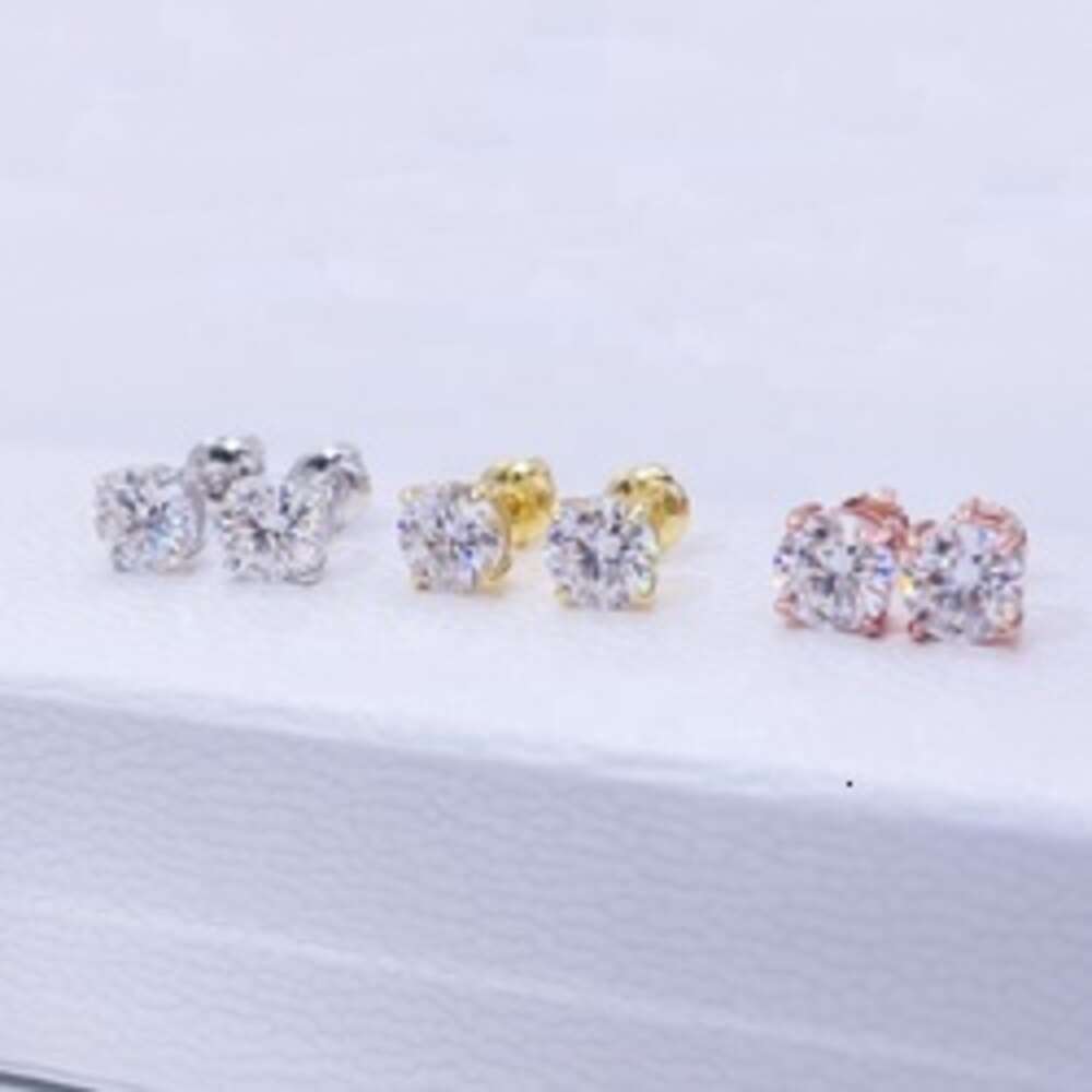 Classic 925 Sterling Silver Screw Back Gra Certificated Diamond Moissanite Stud