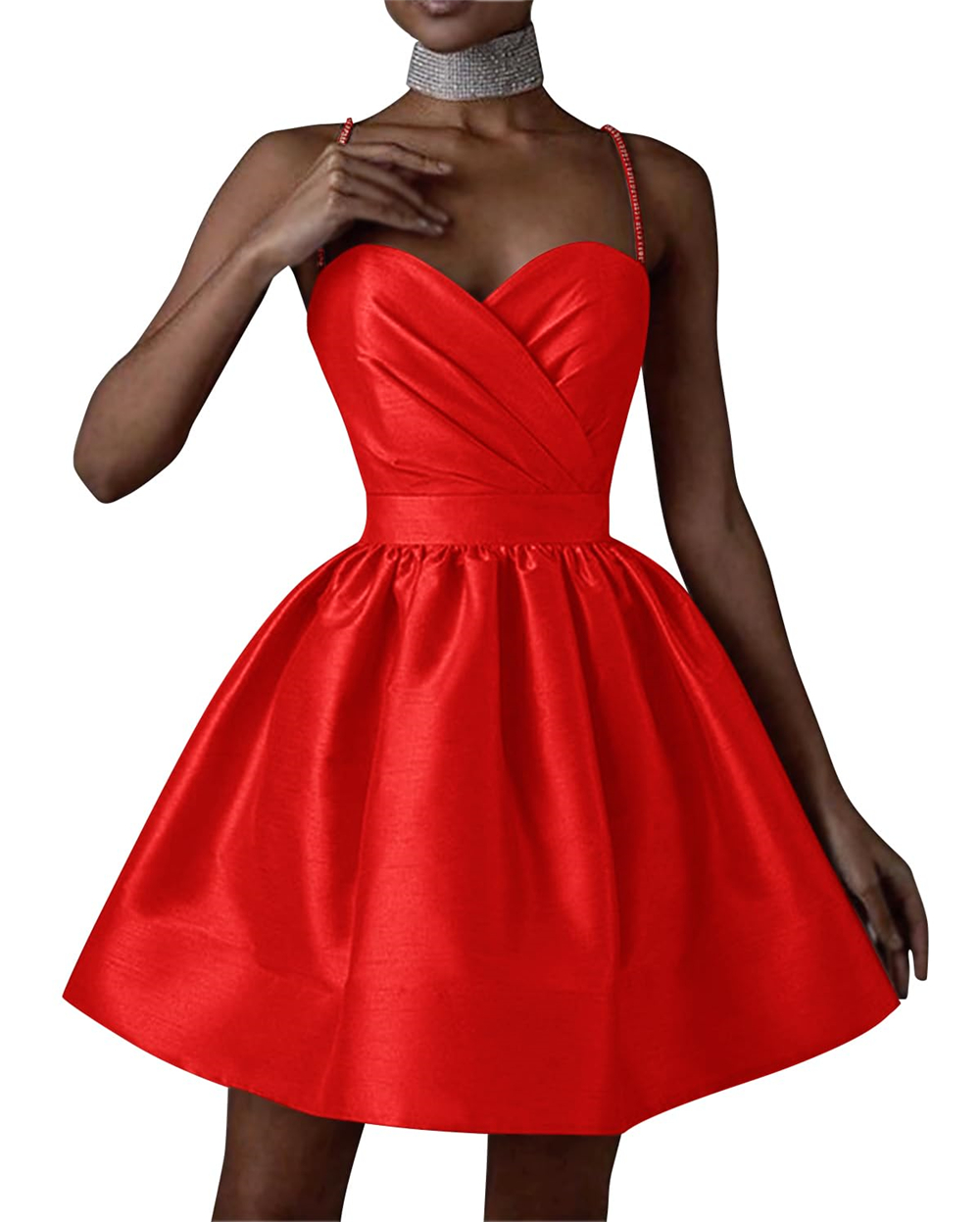 Spaghetti Straps Homecoming Dresses Princess Appliques Beaded Lace Up Mini Cocktail Formal Occasion Birthday Prom Graudation Cocktail Party Gowns HD10