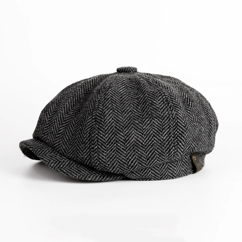 Berets Men Berets Retro Peaky Blinders Wool Blend Herringbone Tweed sboy Octagonal Hat Tweed Blend Casual Flat Cap Father Hats 231027