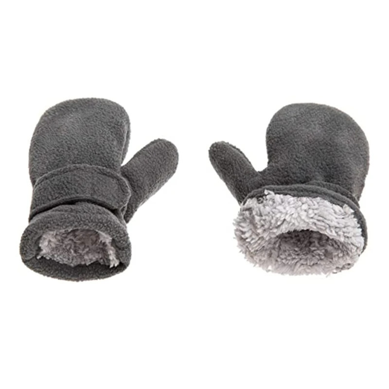 Children's Finger Gloves Toddler Infant Kids Winter Mittens Easy-on Baby Boys Girls Warm Thick Fleece Fingerless Gloves For Children Outdoor Hand