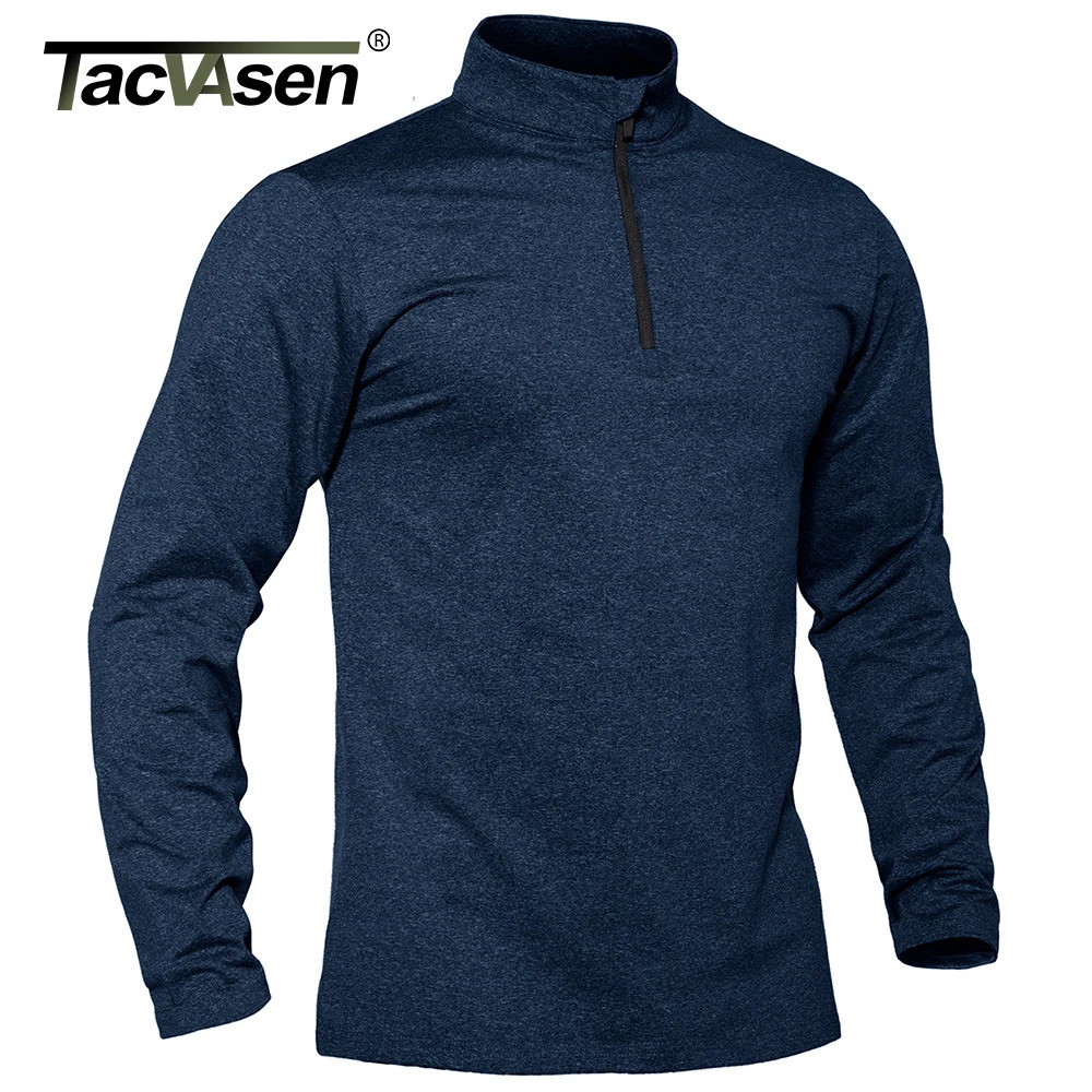 Men's T-Shirts TACVASEN Spring/Fall Thermal Sports Sweater Men's 1/4 Zipper Tops Breathable Gym Running T Shirt Pullover Male Activewear 231
