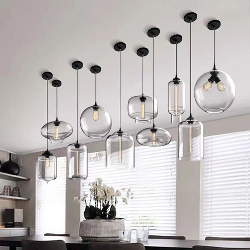 pendant lights glass Loft Pendant Lamps E27 85V-265V Lighting Fixture color glass ball pendant light hanging lights