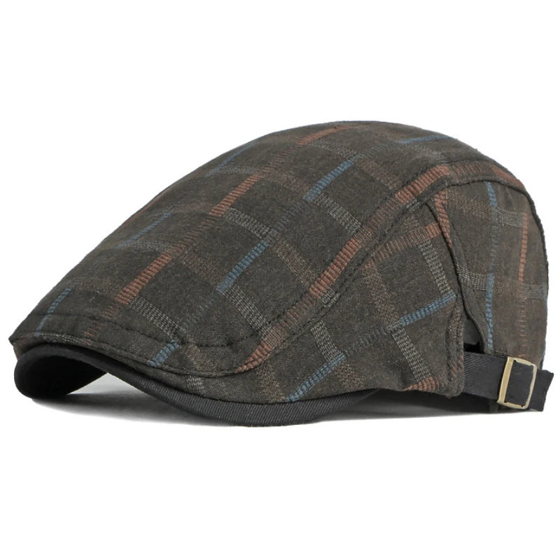 Berets HT4063 Berets Men Women Cap Spring Summer Hat Male Female Beret Cap Adjust Plaid Artist Painter Beret Hat Ivy sboy Flat Caps 231027