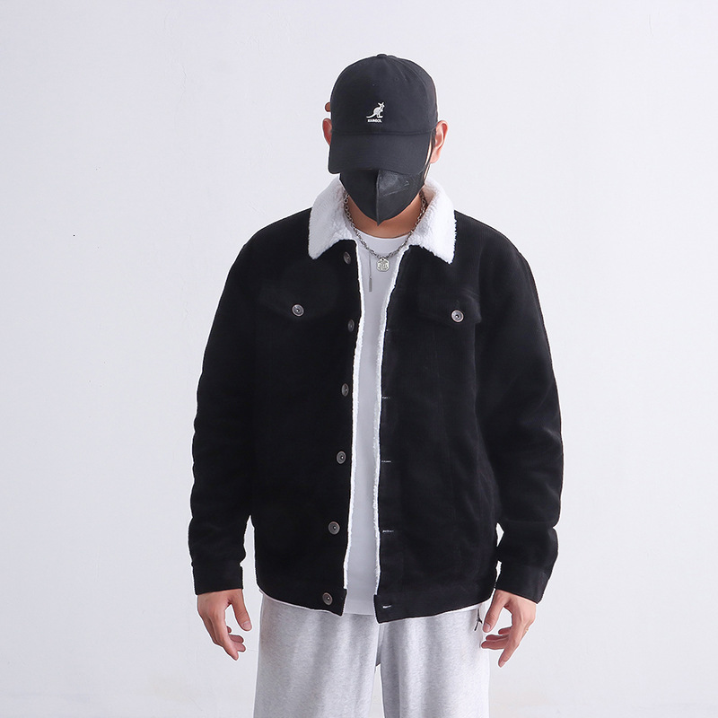 Men'sJacketsHaoduoyiWinterJacketWomenLongSleeveTurn-downCollarCorduroyCoatWomenSingleBreastedAutumnFashioncoatoutwearT200212