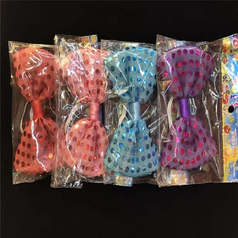 Bow Ties 10 pieces Mens Bow ties LED Flashing Light Up Sequin Boys Necktie Club Christmas Party Women Tie Gift 231027