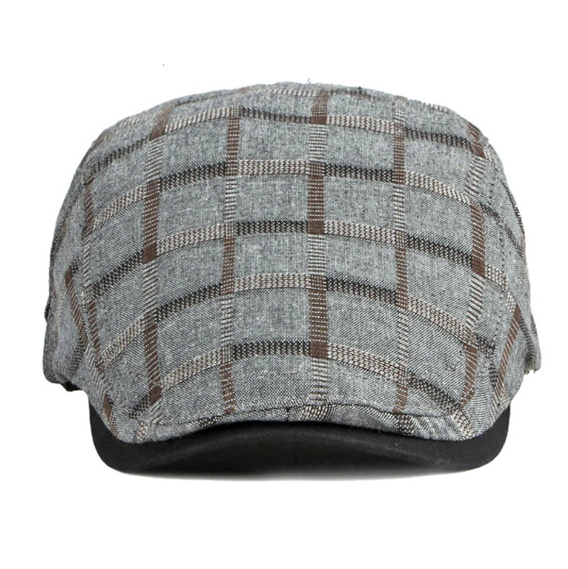 Berets HT4063 Berets Men Women Cap Spring Summer Hat Male Female Beret Cap Adjust Plaid Artist Painter Beret Hat Ivy sboy Flat Caps 231027
