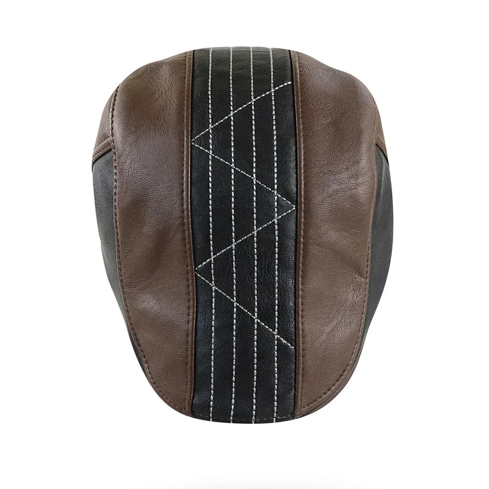Berets TOHUIYAN Men Leather Berets Hats Vintage Gentleman Flat Caps Boinas Para Hombre Ivy Hat Irish Outdoor Adjustable Driver Hats 231027