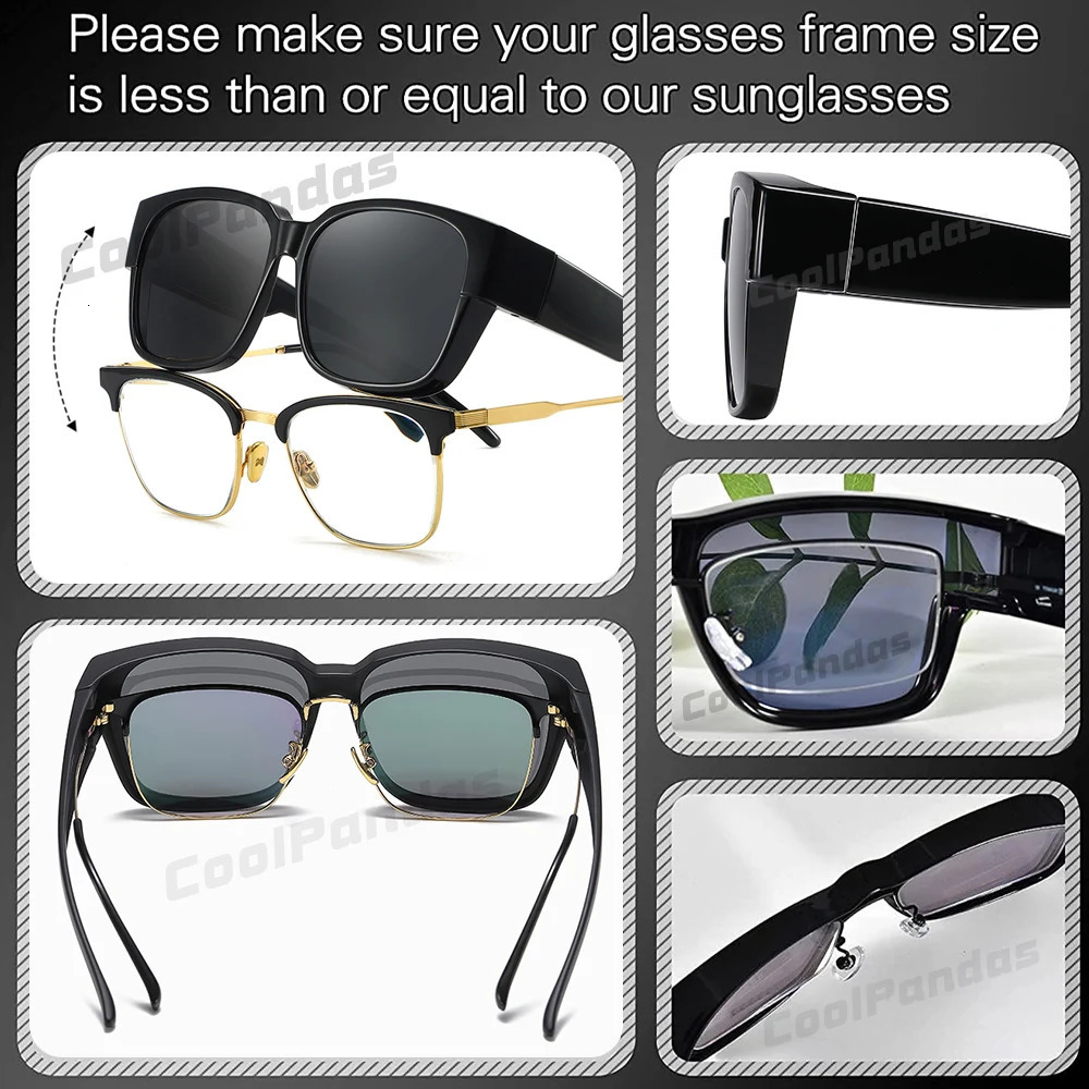 Sunglasses Frames Fit Over myopia glasses cover Sunglasse Polarized Men Women UV400 Goggles Outdoor Travel Driving Anti Cover Sun Glasses 231026