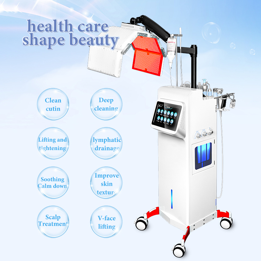 High-end Photon Therapy Hair Scalp Care Skin Whitening 11 in 1 Device Skin Rejuvenation V Face Shaping Pore Shrink Wrinkle Redness Reduce Oxygen Aqua 