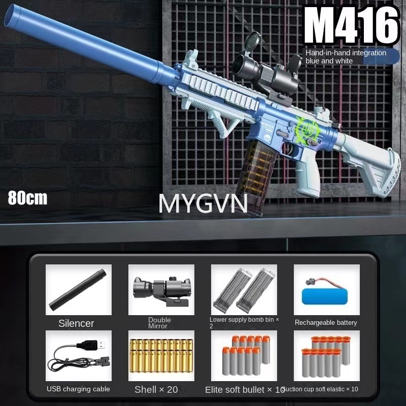 M416 Rifle Soft Bullet Shell Ejection Toy Gun Blaster Electric Manual 2 Modes Gun Launcher toy gun For Adults Boys