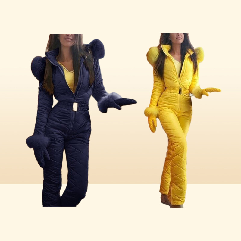 Winter Ski Suit Women High Quality Hooded Ski Jacket Pants Snow Warm Windproof Skiing Clothes Snowboarding Female Suits