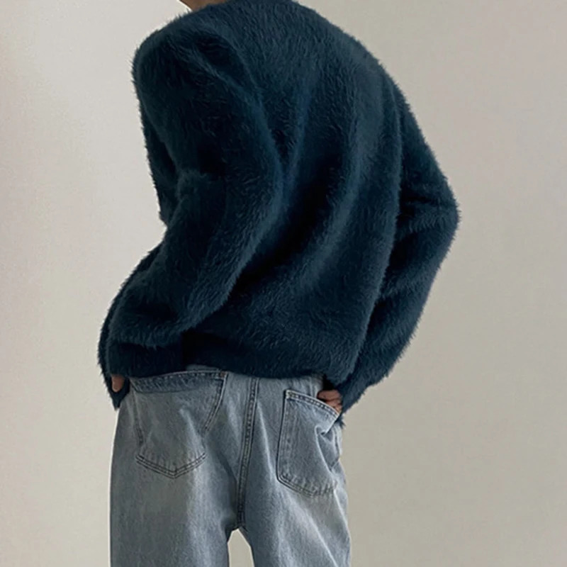 Men s Sweaters IEFB Fashion Sweater Cardigan Mink Fleece V Neck Knitted Coat Singele Breasted Autumn Korean Loose Overcoat 9C2391 231027