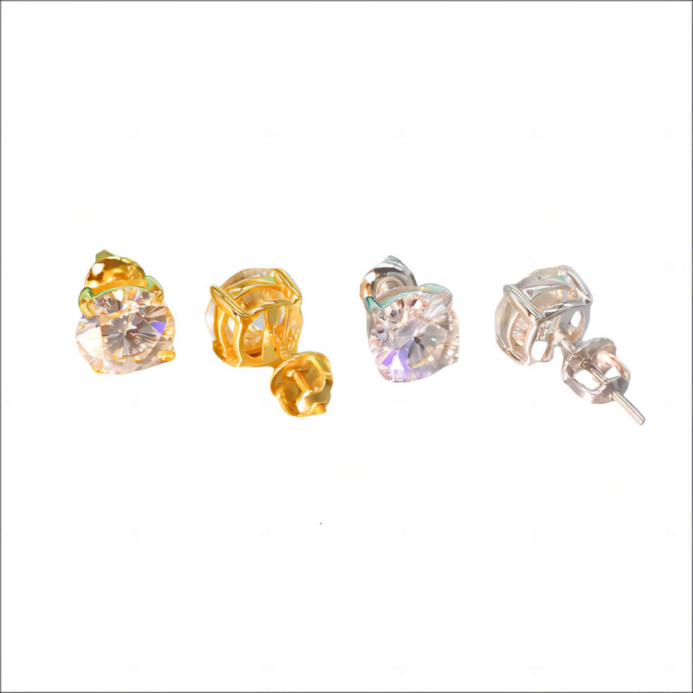 Moissanite Men's Women's Hip Hop S925 Silver Cherry Blossom Cut Diamonds Vvs Stud
