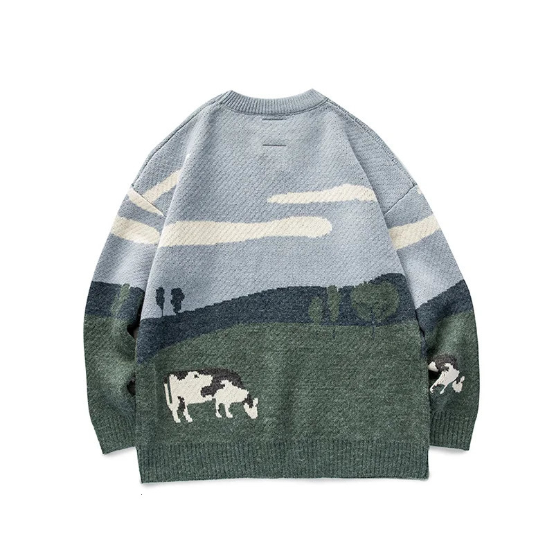 Men's Sweaters FGKKS Cows Winter Pullover Sweaters Mens O-Neck Korean Clothes Fashions Casual Harajuku Vintage Sweater Male 231026