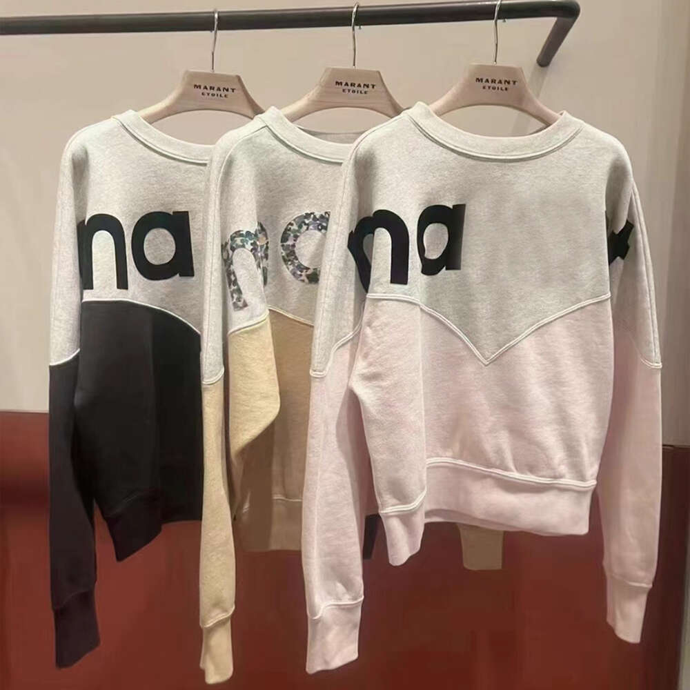 Marant Sweater 23SS Women Designer Cotton sweatshirt Fashion Hoodie New Isabel Marant Sportshirt Letter Print Round Neck Pullover Loose Long Slee