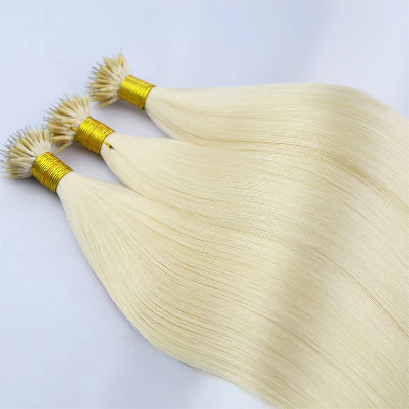 Nano Rings Hair Extension Remy Micro Bead Hair Extensions Keratin Fusion Human Hair 100 strands 100g Black Brown Blonde 14-26inch
