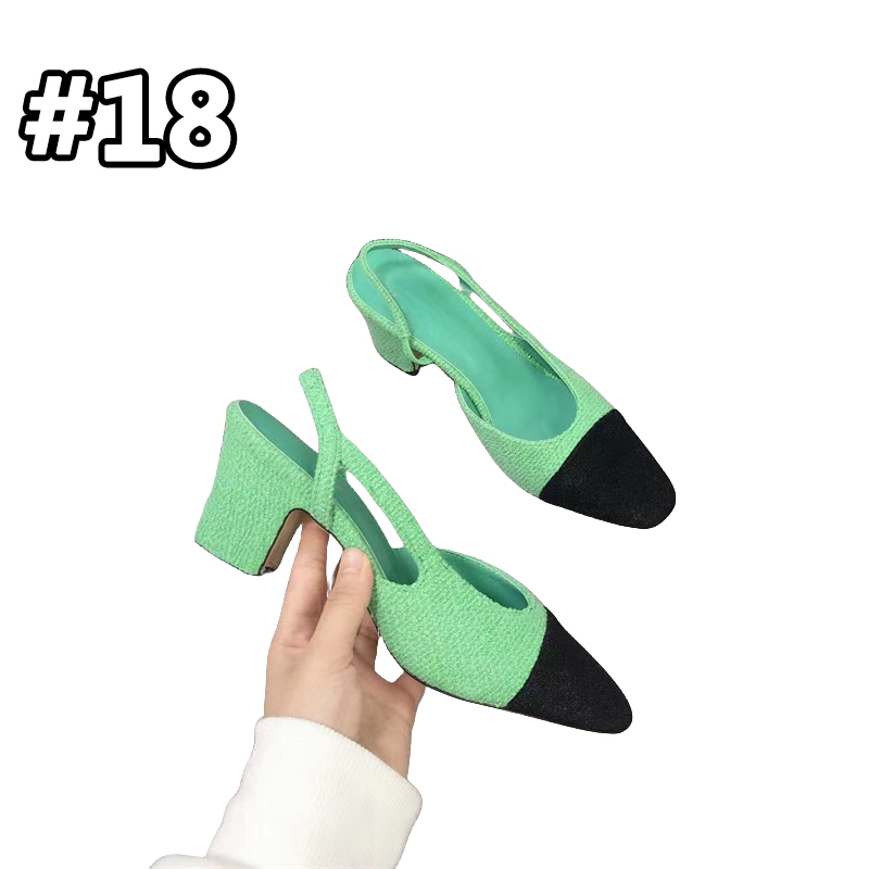 Women Dress Shoe Leather Sandal Sling Black Beige Shoes Luxury Design high hell