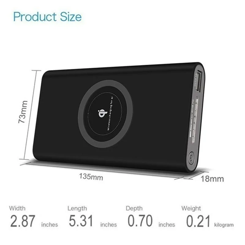 Wireless Power Bank for Samsung Fast Charging 30000mAh Portable LED Display External Battery Pack Qi Wireless Charger Powerbank
