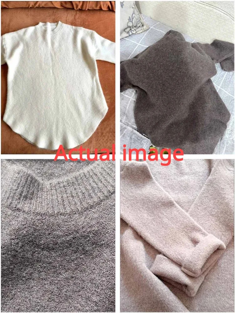 Women's Sweater Loose Cashmere Korean Mid Length Knitwear Vintage French Solid Oversized Pullover Autumn Winter Turtleneck 231026