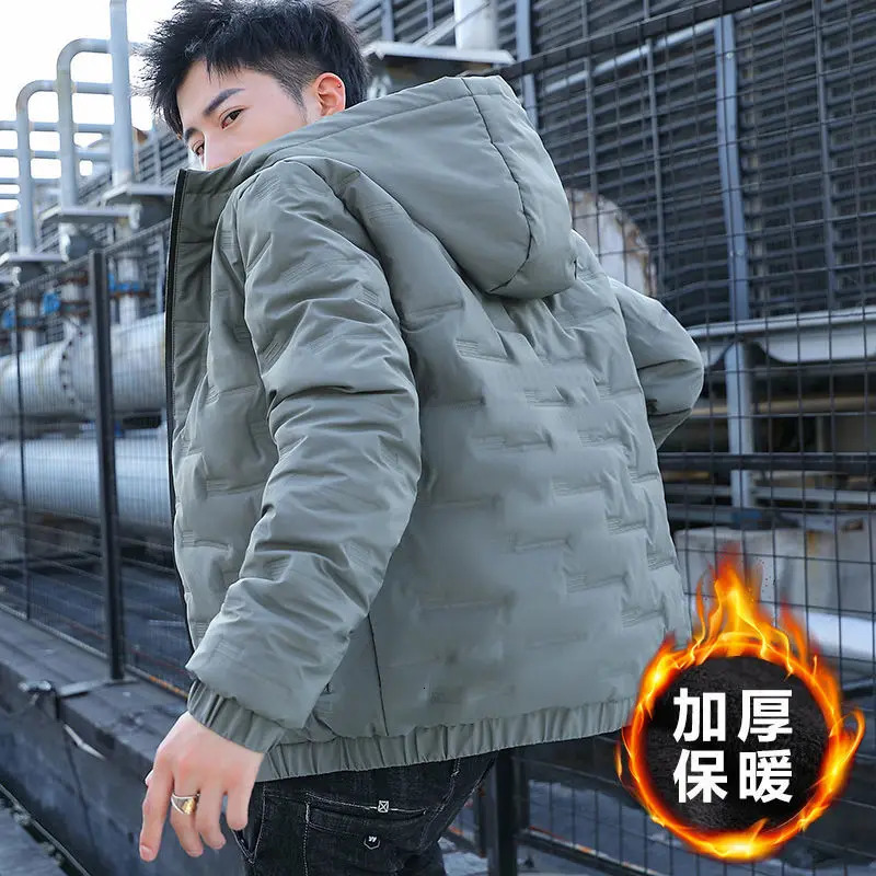 Men's Down Parkas Korean Men's Cotton Jacket Fall and Winter Jacket Handsome Thickened Down Cotton Jacket Hooded Cotton Jacket 231026