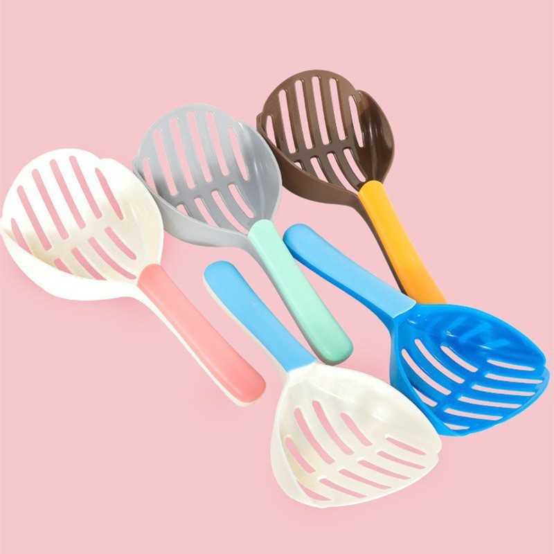 Plastic Litter Shovel 22.5*11cm Hollow Grooming Scoop Long Handle Convenient Pick Up Cat Excrement Cleaning Supplies Pet Accessories