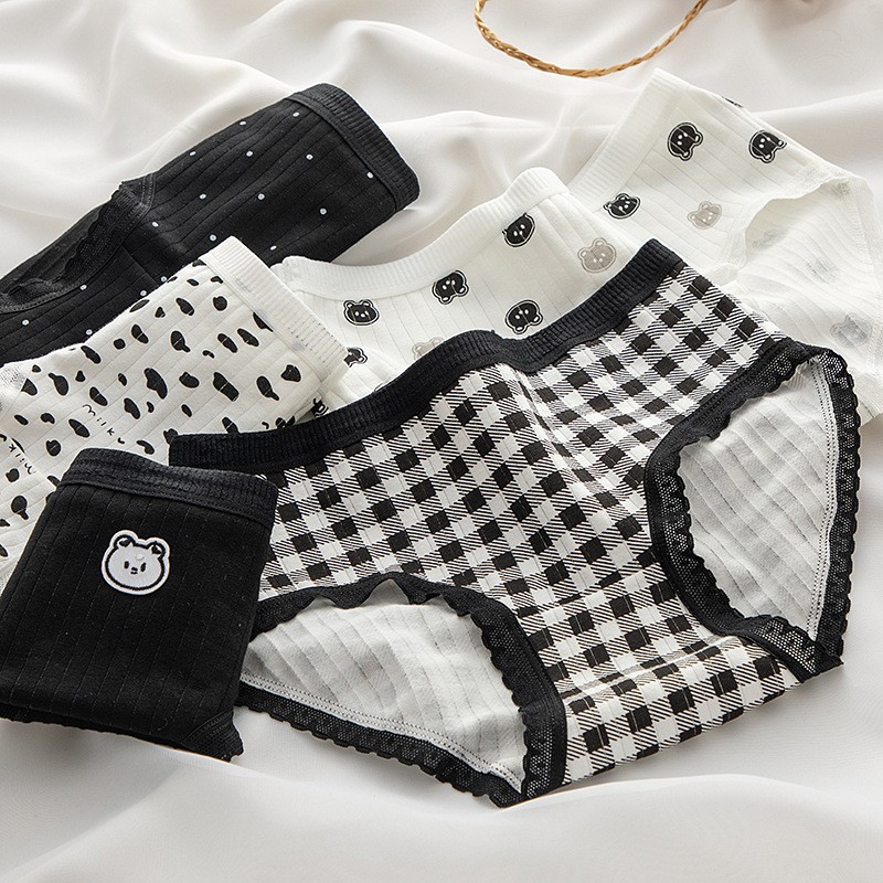 Women's Panties Women Cotton Comfort Underwear For Female Girls' Underpants Plus Size Briefs Sexy Lingerie Mid-Rise Cute Intimates