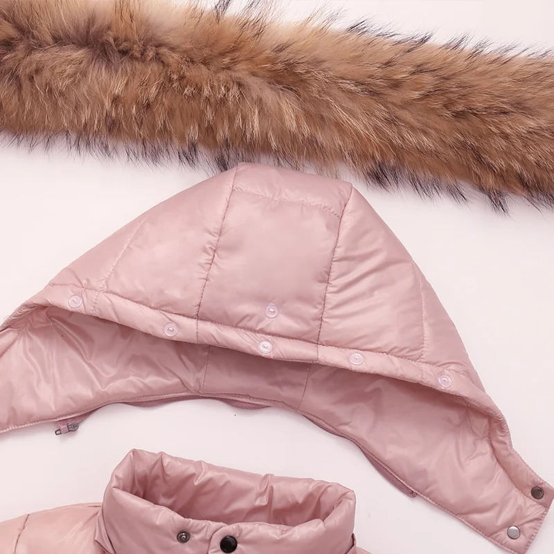 Down Coat OLEKID 2023 Winter Children Clothing Set Real Fur Jacket For Girl Boy Parka Overalls Snowsuit 15 Years Kids Outerwear 231027